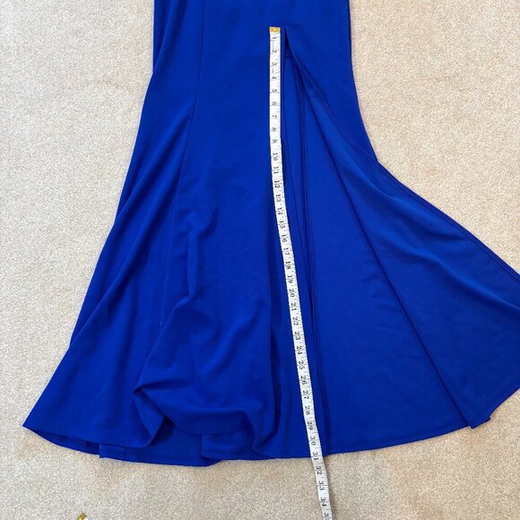 Speechless Embellished Cutout Halter‎ Gown Cobalt Blue Maxi Dress Size 3 NWOT - Picture 11 of 13